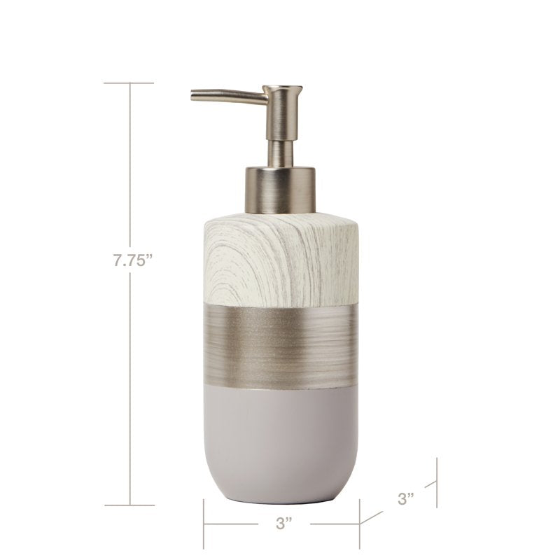 Liselotte Lotion and Soap Dispenser - 14.9 oz, Modern Silver Finish
