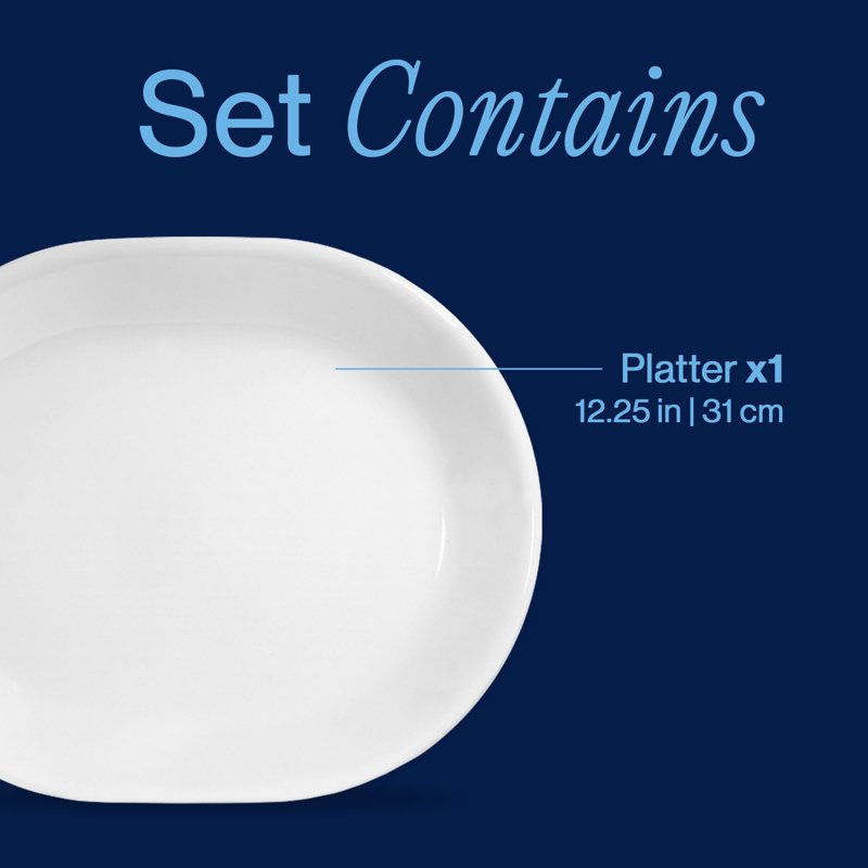 12.25" White Serving Platter - Corelle Winter Frost, 3 Pack