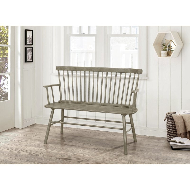 Rustic Gray Spindleback Entryway Bench - Jerimiah