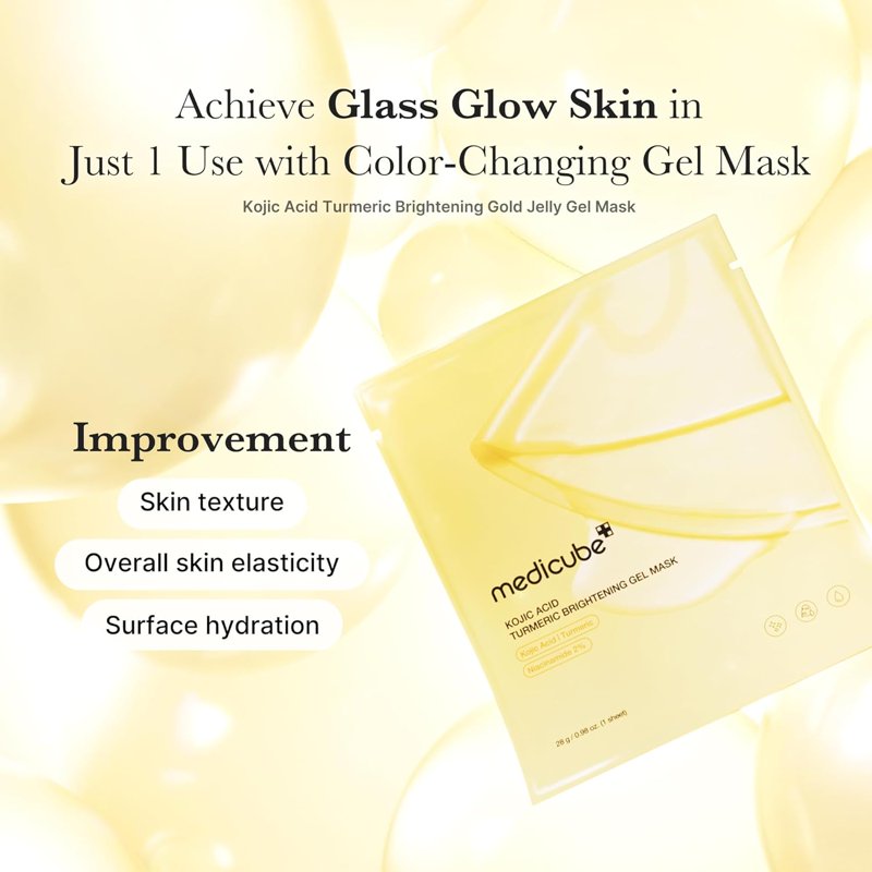 Kojic Acid & Turmeric Brightening Gel Masks - 4 Pack