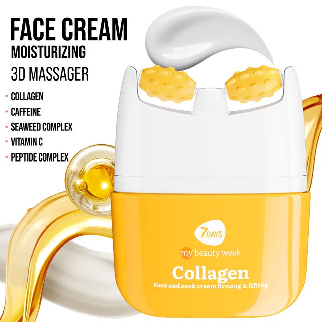 Collagen Face Moisturizer with Massager - Anti-Aging Cream