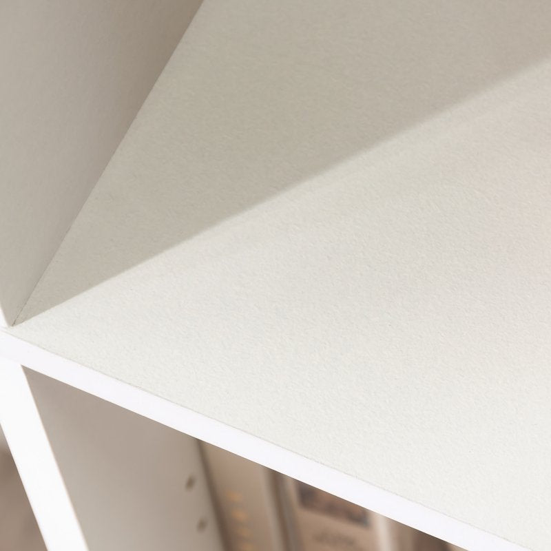 5-Shelf Bookcase in Soft White - Adjustable Shelves & Enclosed Back