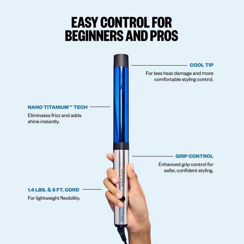 Nano Titanium 1¼" Curling Wand - Professional Hair Styler
