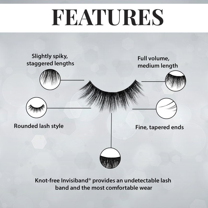 3D Faux Mink False Eyelashes, Medium Volume Flared Lashes, 4 Pairs