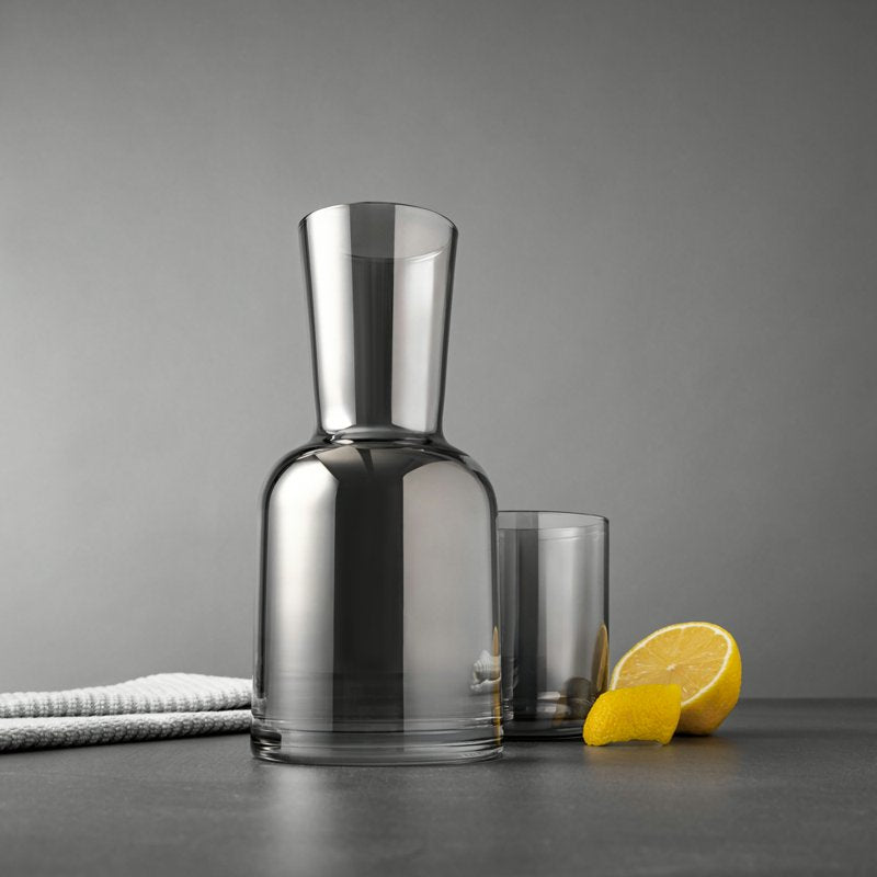Smoke Glass Carafe Set - 25oz Carafe & 13oz Cup, 2 Pack