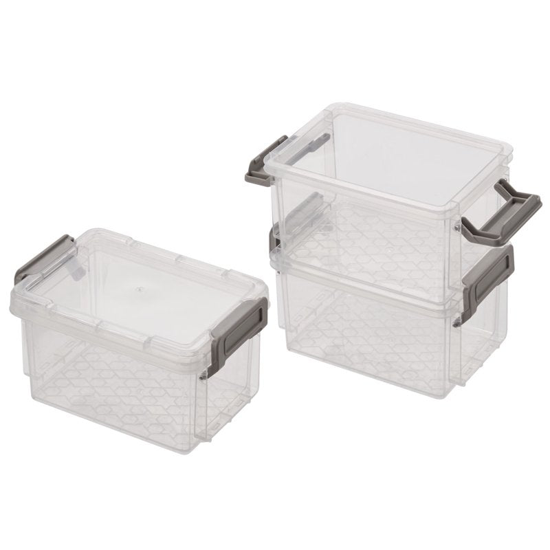 Stackable Storage Boxes with Lid - 4 Pack, 12oz, Variation 3