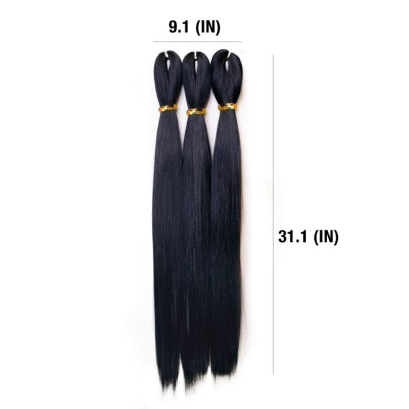 52-Inch Pre-Stretched Synthetic Braid Hair Extensions - Soft & Tangle-Free