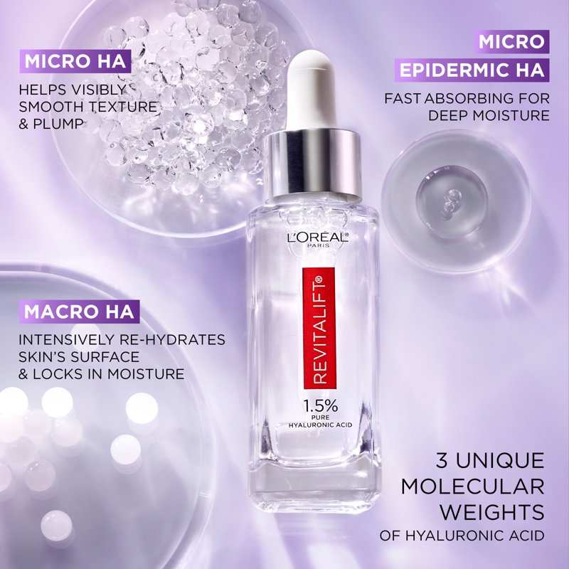 1.5% Pure Hyaluronic Acid Face Serum - Anti-Aging Hydrating Formula 1 oz