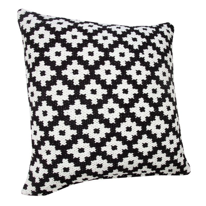 20x20 Inch Black and White Cotton Blend Pillow Cover - Ox Bay Design