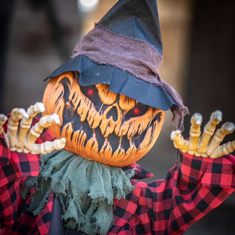 2 Ft. Animated Pumpkin Man Halloween Decoration - Groundbreaker Orange Prop