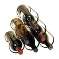 Black Metal 6-Bottle Wine Rack with Curved Holders - 12" x 10"