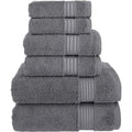 Grey Turkish Cotton 6-Piece Towel Set - Bath, Hand & Washcloths