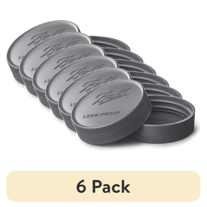 Ball One-Piece Leak-Proof Wide Mouth Storage Lids - 6 Pack