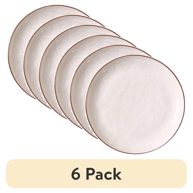 Stoneware Salad Plates - Cream, 6 Pack - Durable & Elegant Design