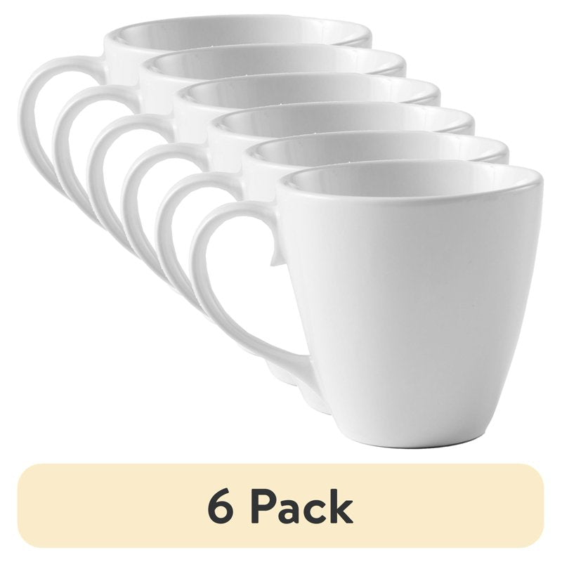 Blush Vivian Stoneware Mug - 6 Pack, White