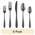 20-Piece Black Mirror Flatware Set - 6 Pack, Service for 4