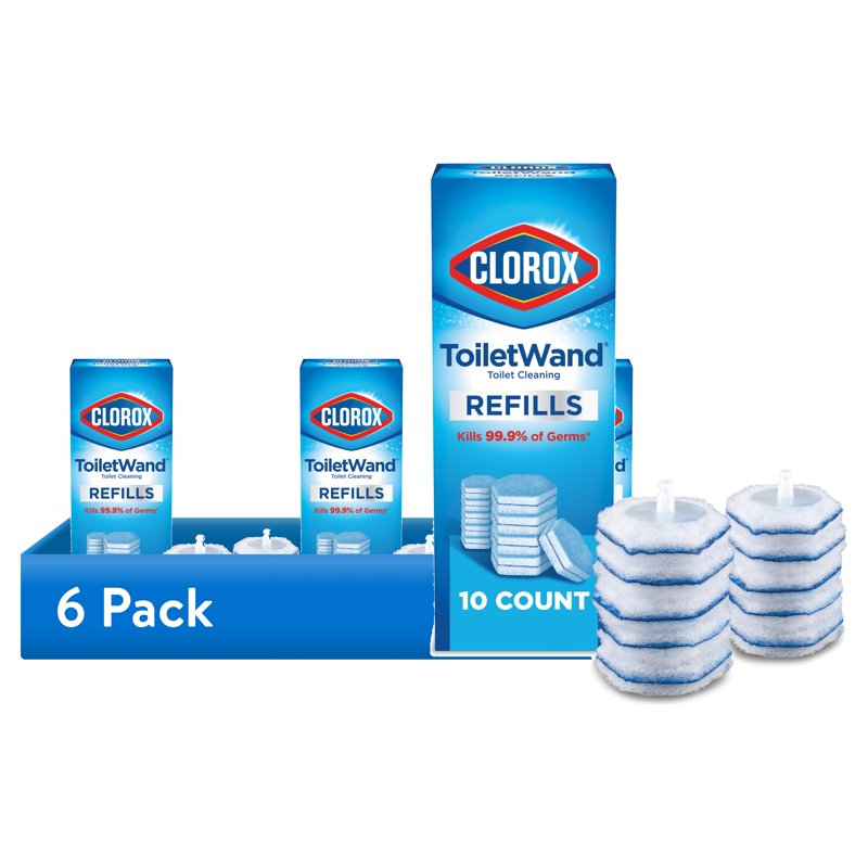 Clorox ToiletWand Disinfecting Refills - 6 Count, Disposable Toilet Brush Heads