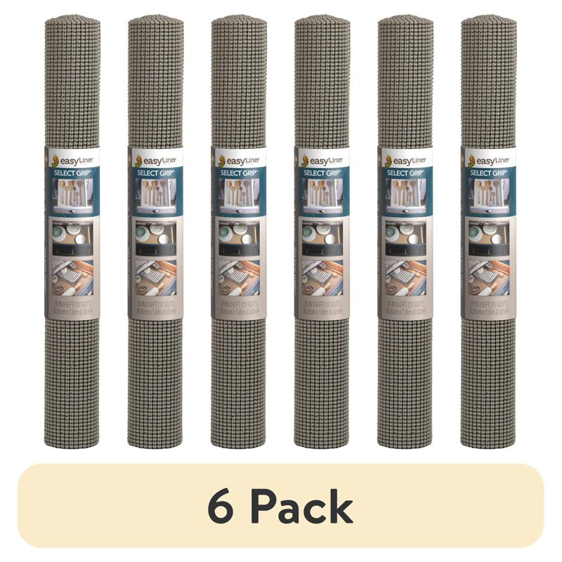 Select Grip EasyLiner Shelf Liner - Light Gray 20" x 6' Roll, 6 Pack