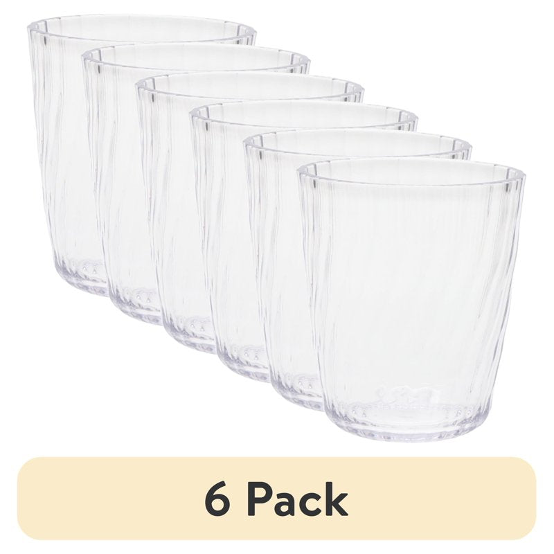 14-Ounce Clear Acrylic Short Swirl Tumblers - 6 Pack