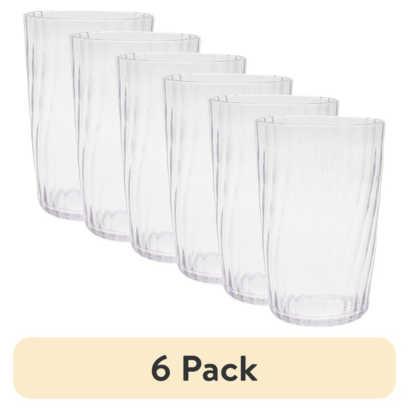 20-Ounce Clear Acrylic Swirl Tumblers - 6 Pack