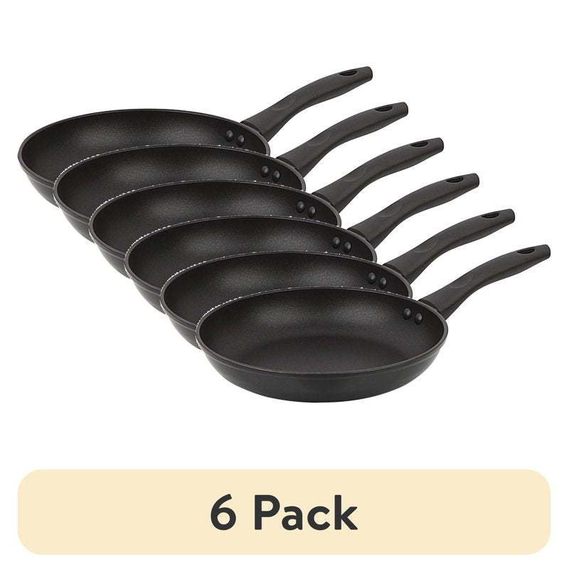 Non-Stick Aluminum Skillet 9.5" - 6 Pack, Dishwasher Safe