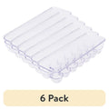 Clear Plastic Egg Holder - 6 Pack for Refrigerator Storage (Holds 14 Eggs)