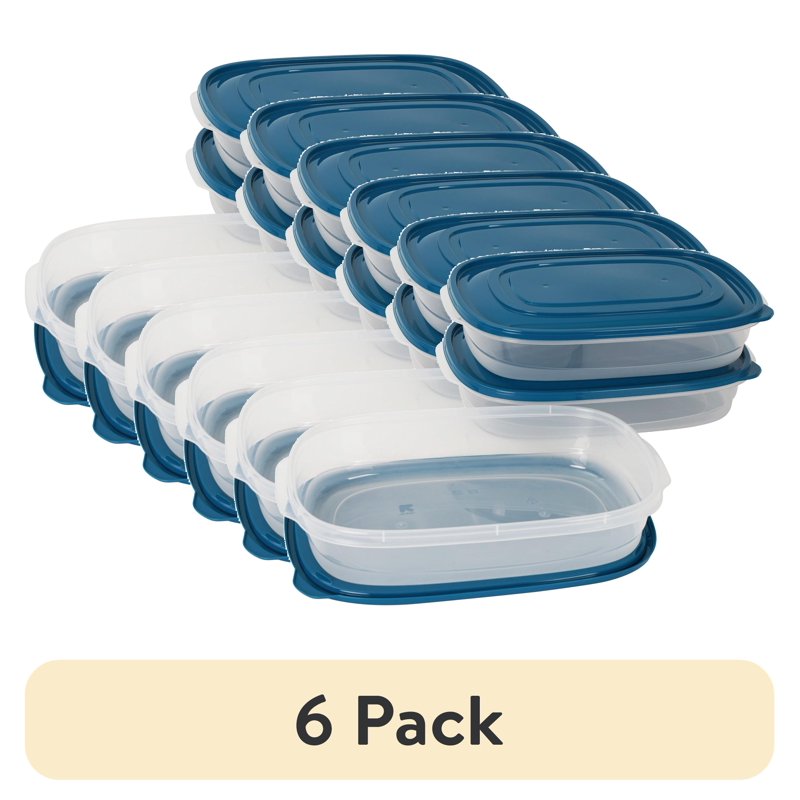 1 Gallon Rectangular Food Storage Containers - 6 Pack