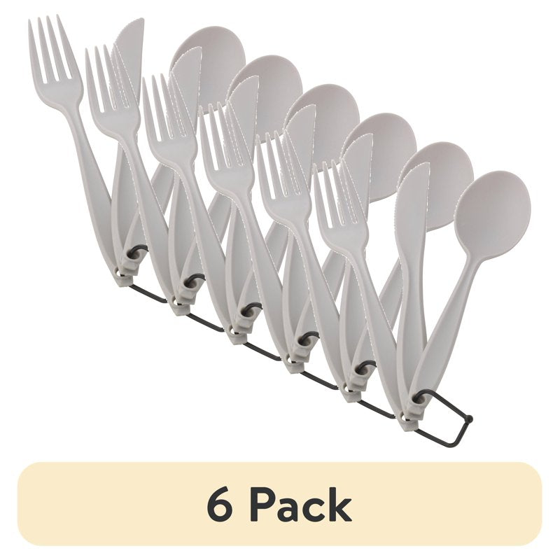 3-Piece Polystyrene Flatware Set - 6 Pack Spoon, Fork & Knife