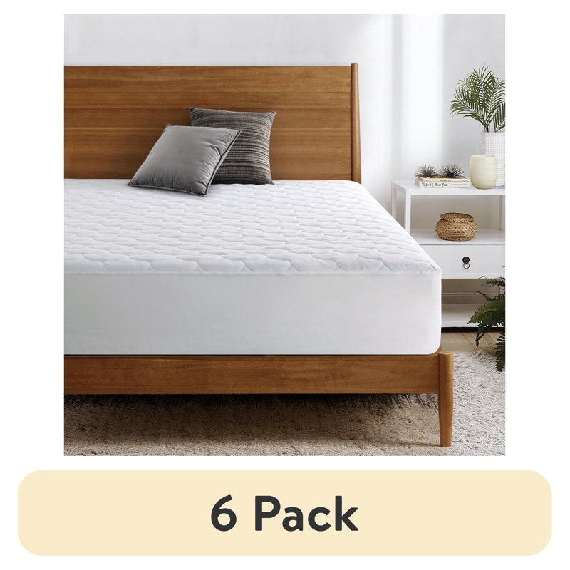 King Size Mattress Pad 6 Pack - Waterproof, Breathable, Hypoallergenic & Stain-Resistant