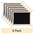 Black and Gold Border Placemat Set - 14" x 19" - 6 Pack