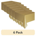 Gold Rectangular Plastic Table Covers - 6 Pack, 54" x 108"