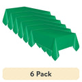 54" x 108" Green Rectangular Plastic Table Covers - 6 Pack