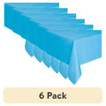 Light Blue Rectangular Plastic Table Covers - 6 Pack, 54" x 108"