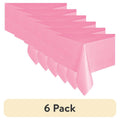 54" x 108" Light Pink Rectangular Plastic Table Covers - 6 Pack