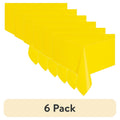 54" x 108" Yellow Rectangular Plastic Table Covers - 6 Pack