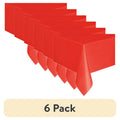 Red Rectangular Plastic Table Covers - 54" x 108" - 6 Pack