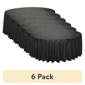 84-Inch Black Round Plastic Table Covers - 6 Pack