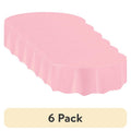 84IN Light Pink Round Plastic Table Cover - 6 Pack