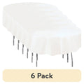 84-Inch White Round Plastic Table Cover - 6 Pack