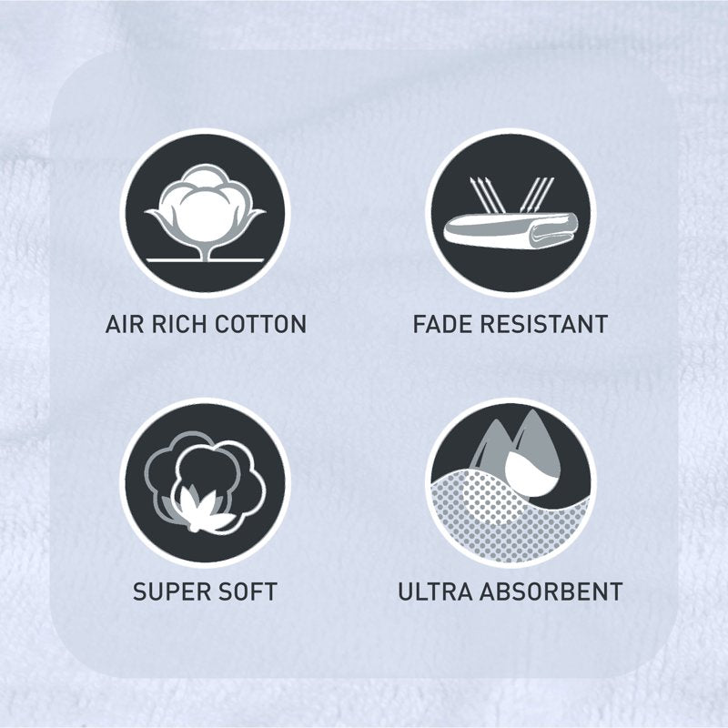 Bath Towel Set with 6 Pieces - Arctic White, Soft & Absorbent Cotton