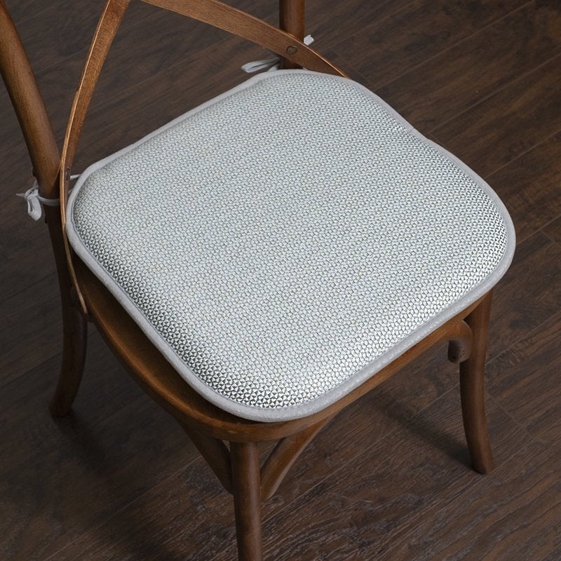 16" x 16" White & Sage Square Chair Pads - 6-Pack Cushions