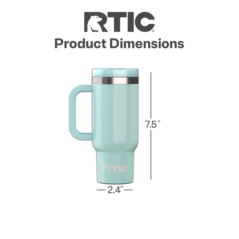 16 oz Leak-Proof Ceramic Lined Tumbler with Straw - Ice Glitter