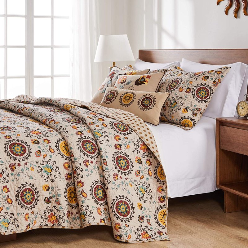 Global Trends Alta Reversible Cotton Quilt Set - 3-Piece King/Cal King