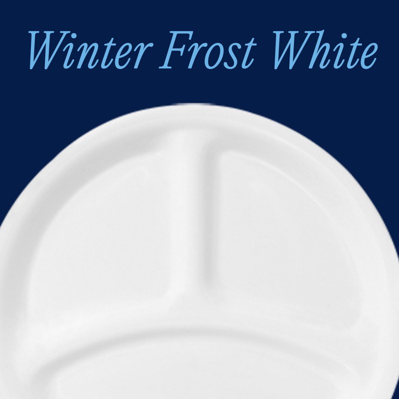 Divided Lunch Plate - 2 Pack, Corelle Winter Frost, White