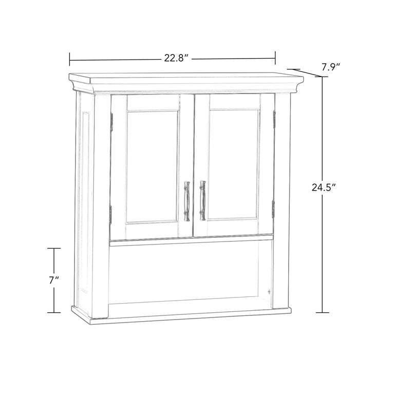 Bathroom Medicine Cabinet Wall Shelf Storage - White, 2-Door, Over Toilet