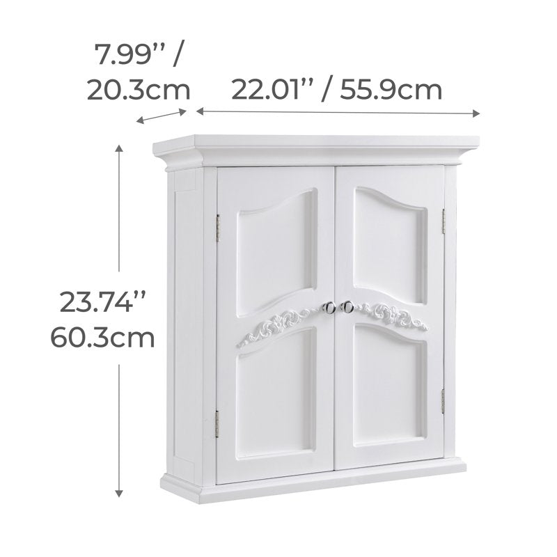 Versailles Removable Wall Cabinet - White, 22 Inch Length, Classic Design