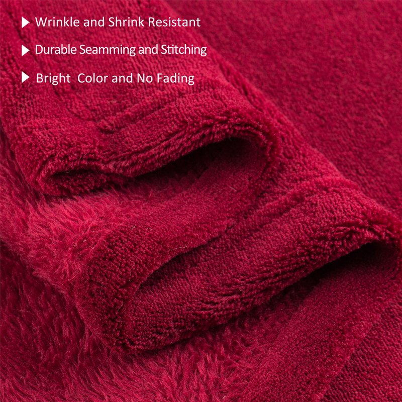 Fleece Throw Blanket Set - Soft Cozy 50x60 Inches, 2 Pack - Navy & Burgundy