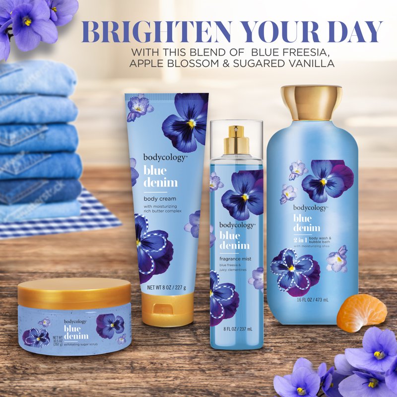 Blue Denim Shea Butter Body Cream - Ultra-Hydrating Floral & Fruity Lotion