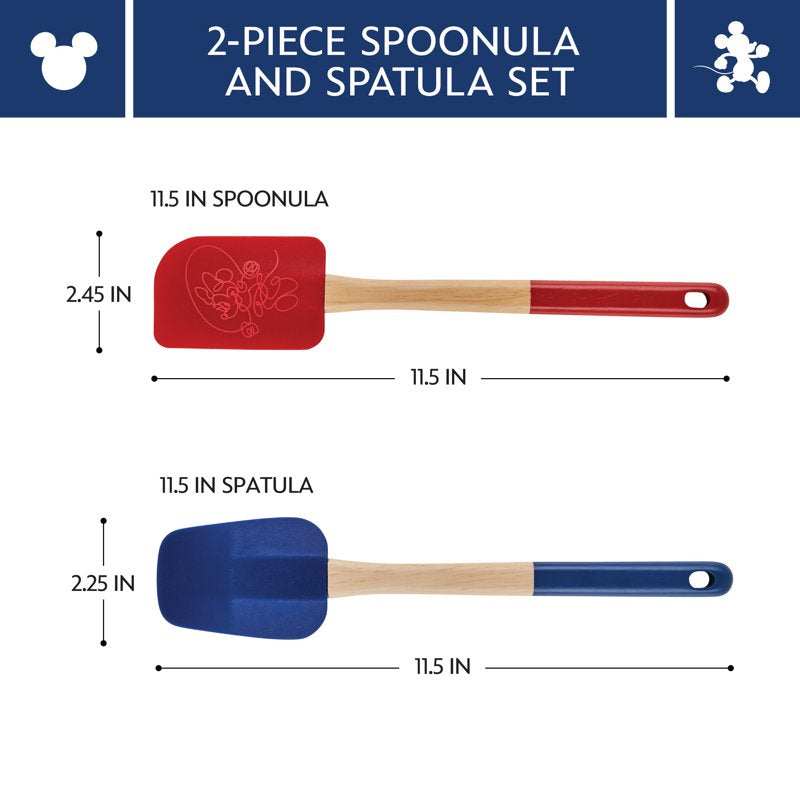 Silicone Spatula and Spoonula Set - 2 Pieces, Mixed Colors