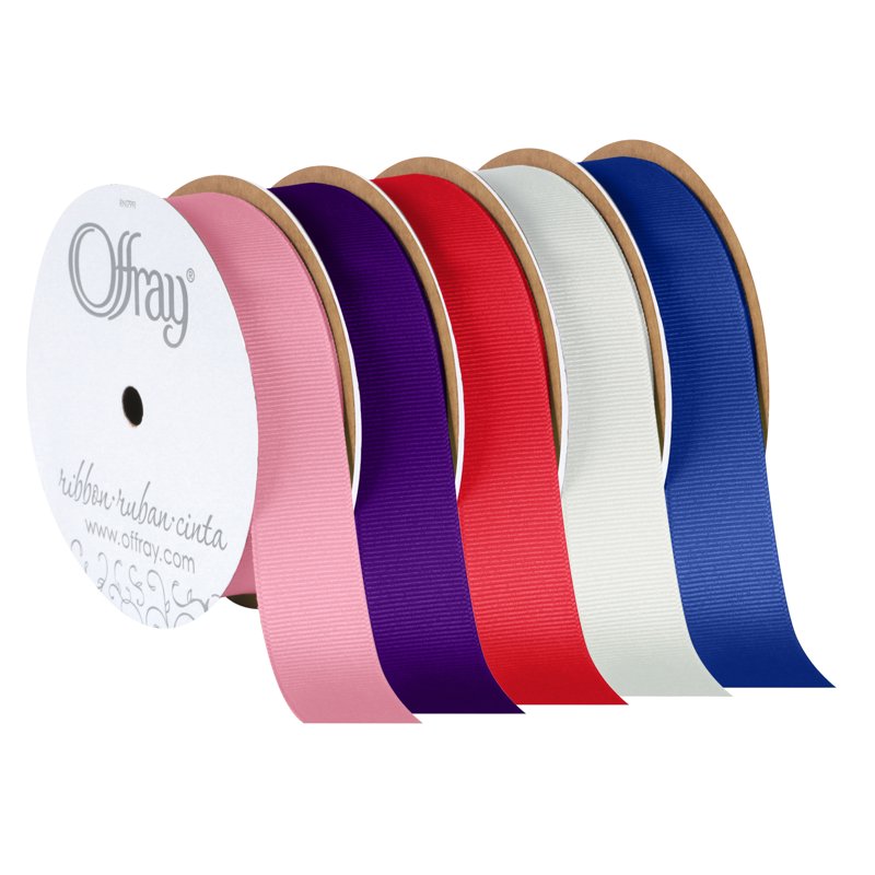 (4 Pack) Offray Regal Purple Grosgrain Ribbon 7/8 Inch x 18 Feet - Craft & Gift Wrap
